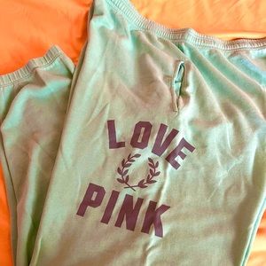 Mint Green Victoria’s Secret VS Pink Sweatpants